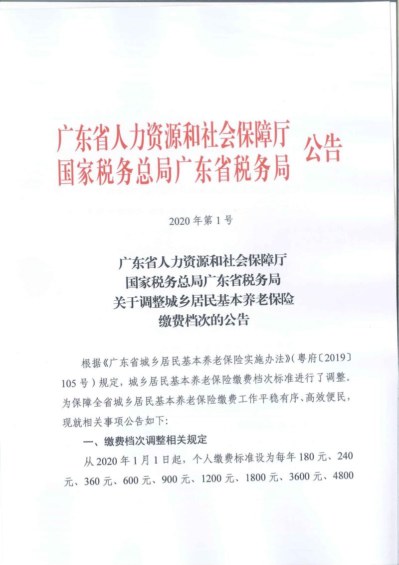 關于調整城鄉(xiāng)居民基本養(yǎng)老保險繳費檔次的公告（2020年第1號）-1.jpg
